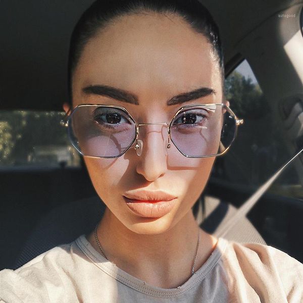 

sunglasses 2021 square women men retro fashion rose gold sun glasses brand transparent ladies women1, White;black