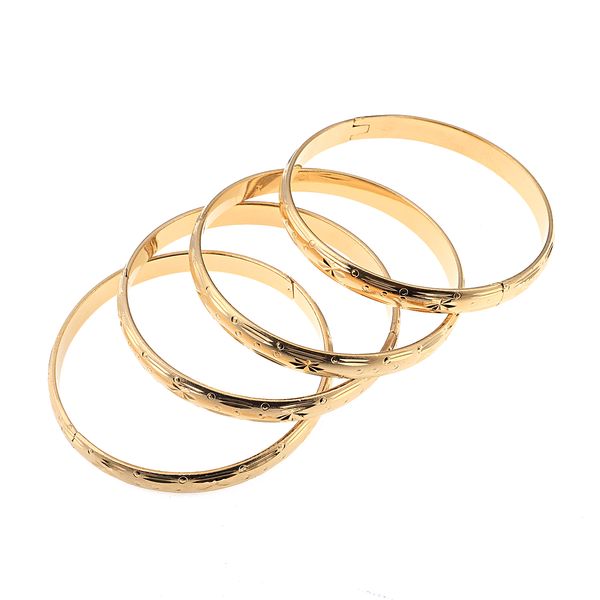 

4pcs gold bangle for women gold dubai bride wedding ethiopian bracelet africa arab jewelry, White