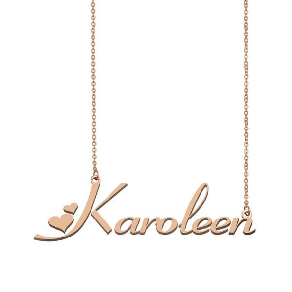 

pendant necklaces karoleen name necklace , custom for women girls friends birthday wedding christmas mother days gift, Silver