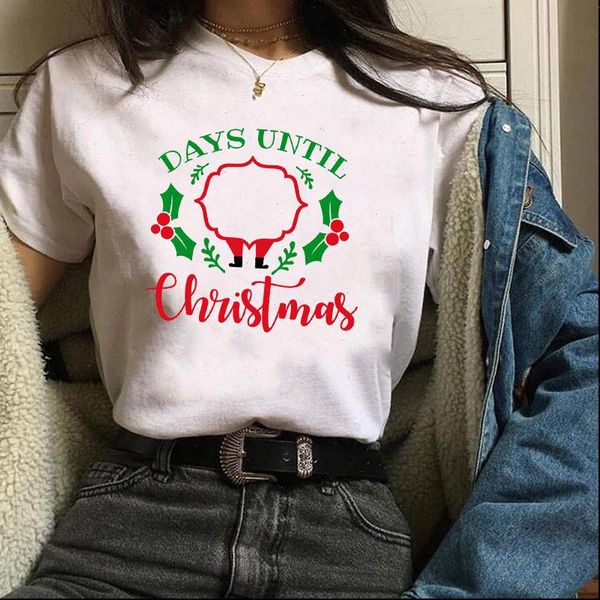 

womens printed snowflake winter holidays merry christmas new year t shirt female t tee shirt camisas mujer tshirt women, White