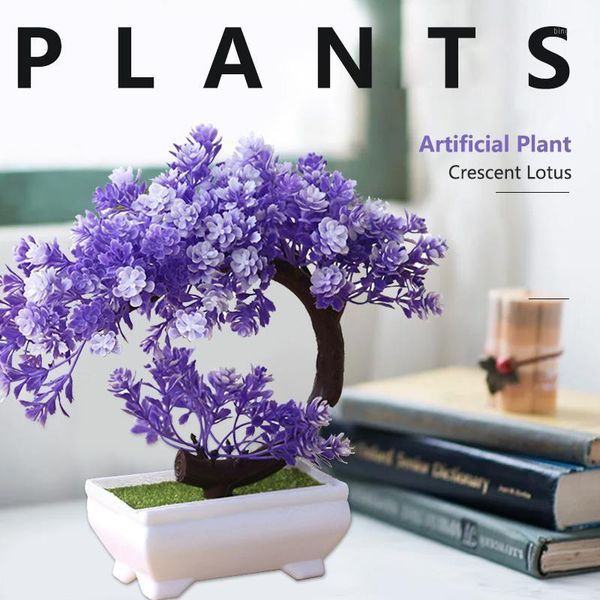 

soledi crescent moon lotus modern artificial plant deskoffice diy beautiful simulation flower home decor gift plastic1