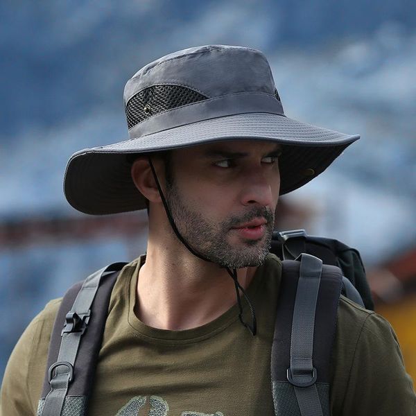 

outdoor climbing fishing tourism large brim sun fisherman hat summer men multifunction bucket hat sun protection cap jllxjx