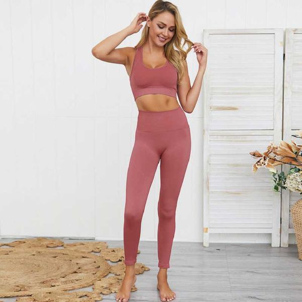 

yoga outfits custom women sports wear seamless fitness bra and leggings gym clothing two piece set, White;red
