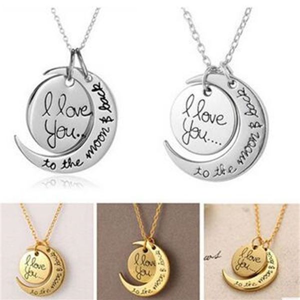

back moon i the love and you to necklace lobster clasp pendant necklaces0c1c