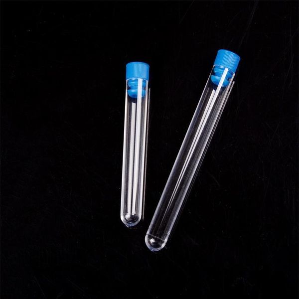 

10pcs 12*75mm plastic test tubes rimless caps lab clear supplies 10pcs bbyjfe