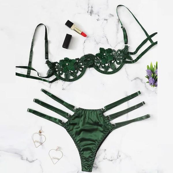 

2019 summer brand lace floral straps underwear set biquini breathable bralette bralet bra set lingerie crop lenceria1, Red;black