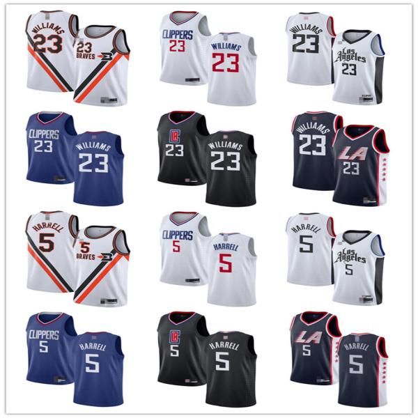 

mens womens youth los angeles clippers 23 louis williams 5 montrezl harrell black white s blue navy custom basketball jersey, Black;red