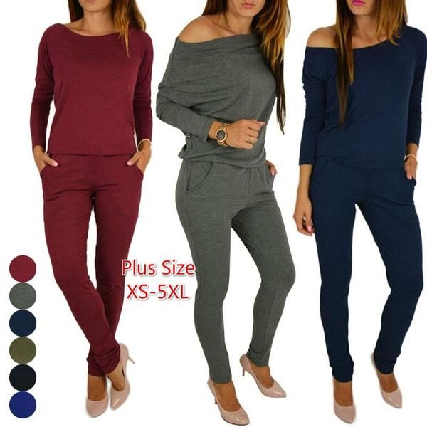 

women's tracksuits casual iadies sportswear autumn and winter rompers slim strapless solid color cotton jumpsuit contains 6 colors, Gray