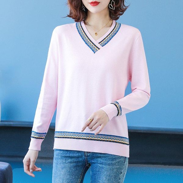 

sweater women jumper 2021 winter loose long sleeve knitted pullover sweater female black, White;black