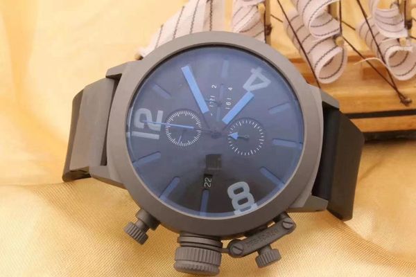 

men's sports watches 2020new 50mm big boat silver black rubber classic round automatic mechanical watches wristwatches self wind u watc, Slivery;brown