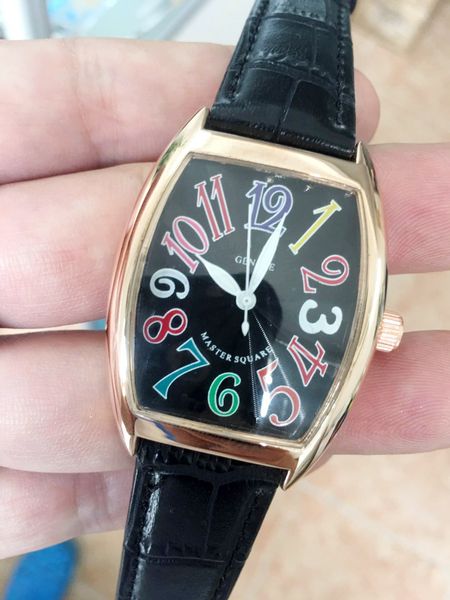 

classic new mens women watch fashion black white leather strap dress bracelet rose gold lady gents watches, Slivery;brown