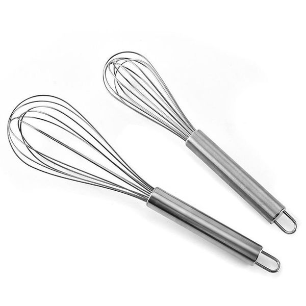 

8" 10" 12" stainless steel egg beater hand whisk mixer balloon wire whisk for blending whisking beating stirring kitch jllmfp