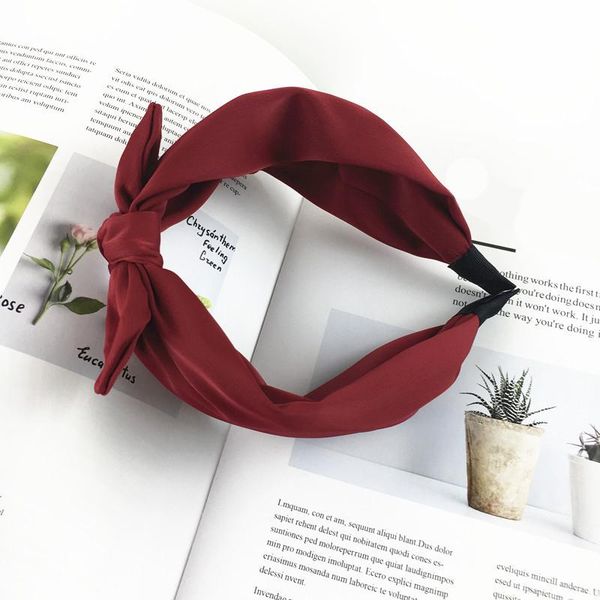 

rabbit ears female fashion hairbands hair accessories solid color satin bow headband women girls head hoop turban headwear 2020 q sqcofr