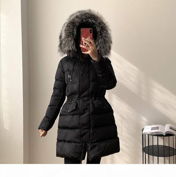 

winter down jackets women design clothes puffer jacket stylist for ladies outdoor warm fur long style coats ing, Black