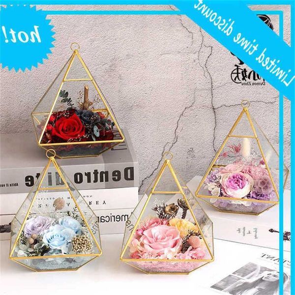 

immortal austin rose cover display ornament flower box glass greenhouse diy gift