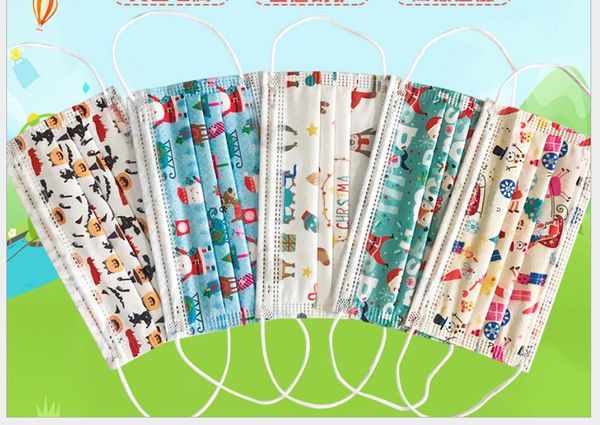 

ear respirator disposable christmas face mask with elastic loop 3 ply breathable for blocking dust air ju0343