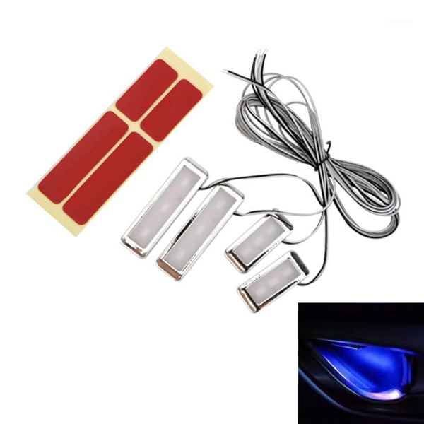 

leepee 4pcs universal auto interior lamp armrest inner bowl lights cool door handle lighting 3 leds decorative1