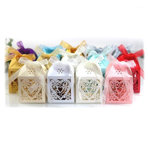 

gift wrap 24pcs/set love heart laser cut hollow favors gifts candy boxes with ribbon paper packaging baby shower wedding party supplies1