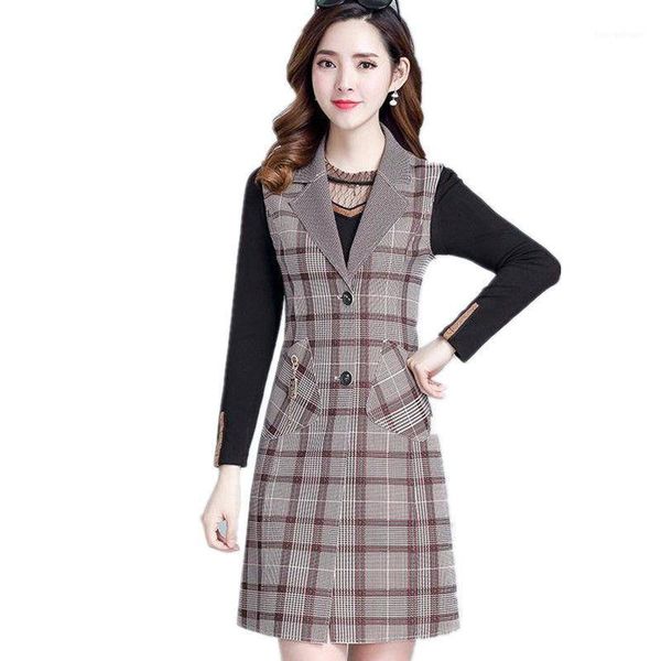 

women's vests plus size 5xl elegant fashion mom's vest long red women's sleeveless jacket cotton feminine coat woolen, Black;white