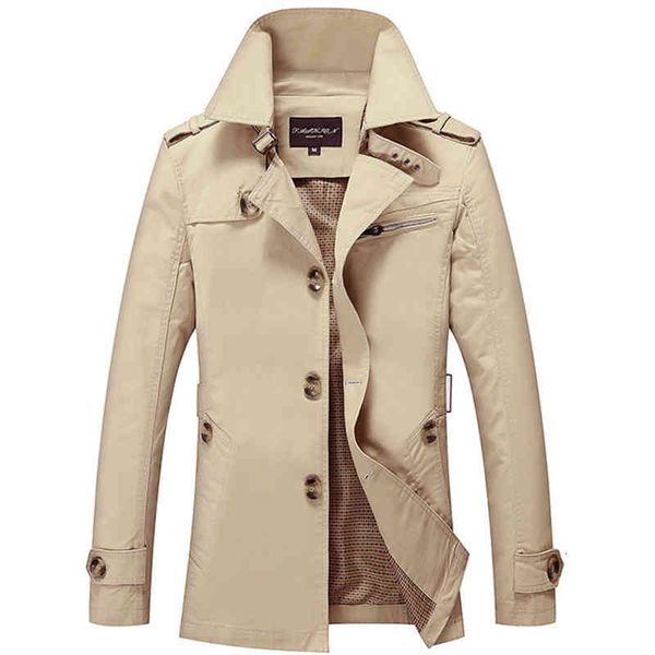 

men's trench coats new men coat fashion designer medium long spring autumn british style slim jacket windbreaker male plus size, Tan;black