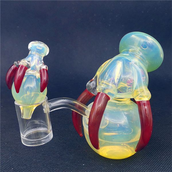 Dragon Claw Orb Rig Dino Bong с 10-миллиметровым женским соединением Pearl Glass Water Pipe Pipes Bubbler Bongs Dab Rigs Cap Oil Rigs