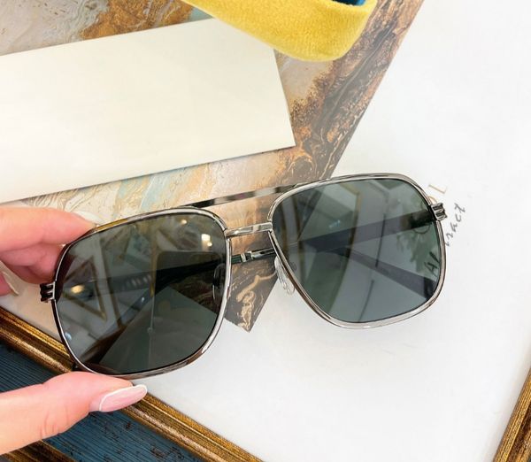 

metal pilot sunglasses gunmetal green lens 0981 sun glasses for men sonnenbrille gafas de sol shades uv400 protection with box, White;black