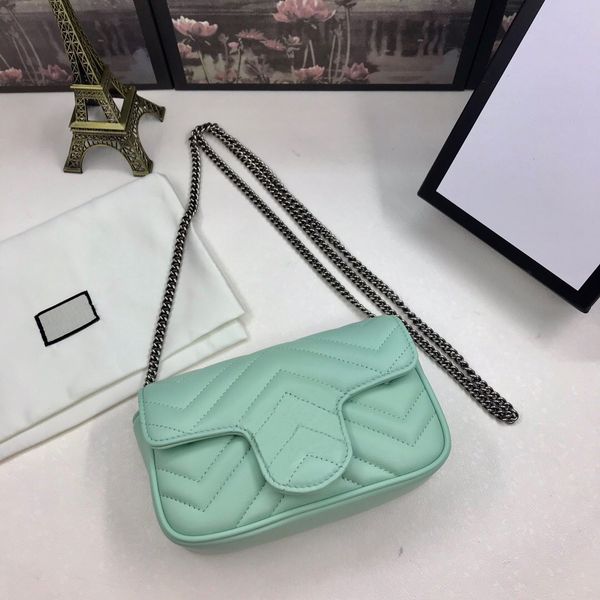 

fashion blue pink green yellow genuine leather with silver hardware women crossbody bag with box bags women shoulder bag 16