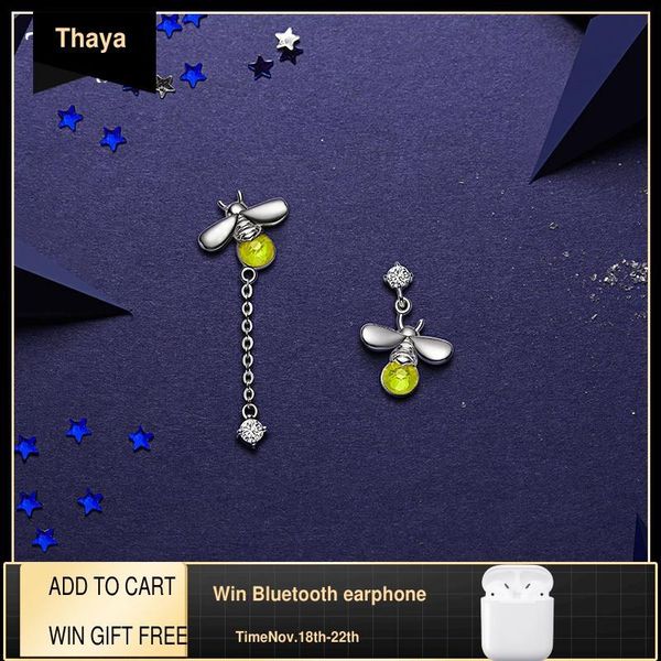 

dangle & chandelier thaya silver plated firefly earrings drop yellow crystal color charms for women fashion gift fine jewelry