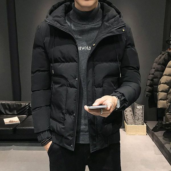 

men's down & parkas boutique pourpoint male 2021 winter coat jackets tooling ins men cotton-padded jacket clothing, Black