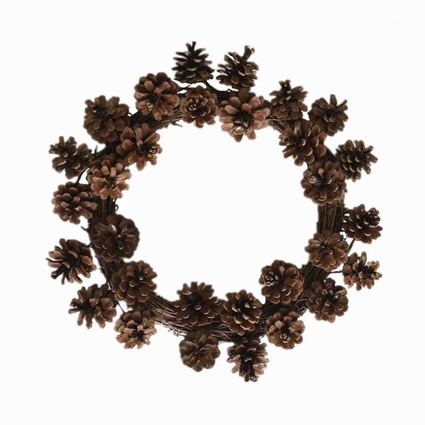 

new christmas wreath pinecone wreath door lintel pendant living room dining room decoration portable ornaments party supplies1