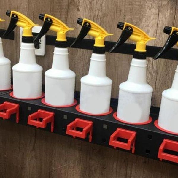 

spray bottle storage rack abrasive material hanging rail car beauty shop accessory display auto cleaning detailing tools hanger