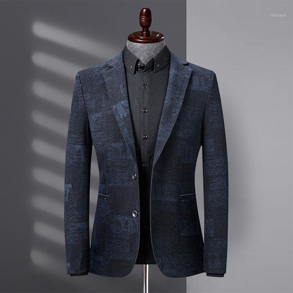

brand men blazers autumn winter fashion jacquard micro elastic suit jacket male business casual slim fit casual blazers1, White;black
