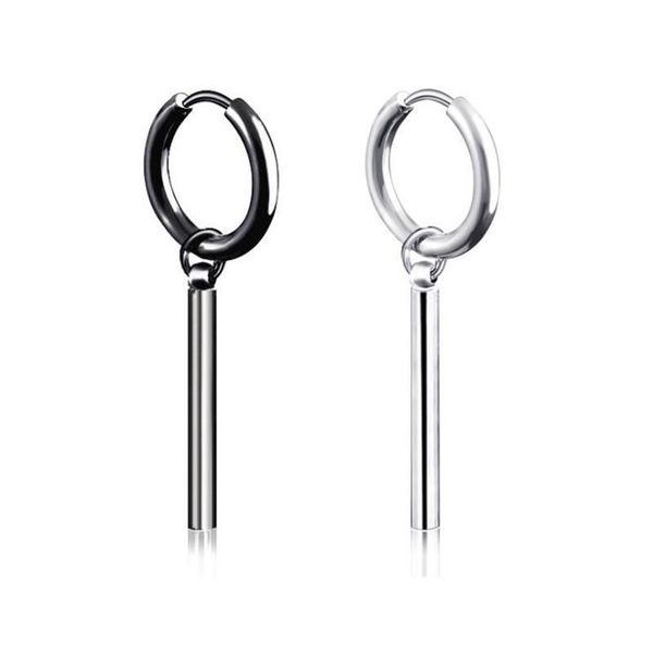 

titanium steel earrings personality trendy earrings men and women long pendant accessories, Golden;silver