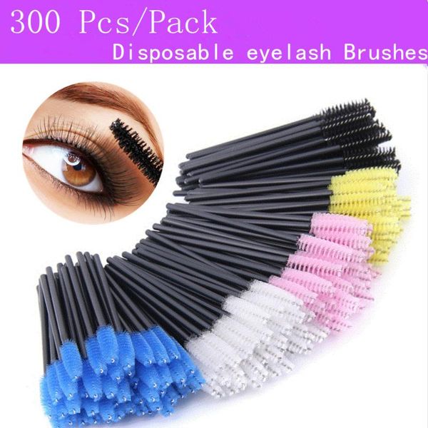 

false eyelashes 300 pcs/pack eyelash extensions disposable micro lash brushes makeup eye lashes mascara applicator wand lip tools