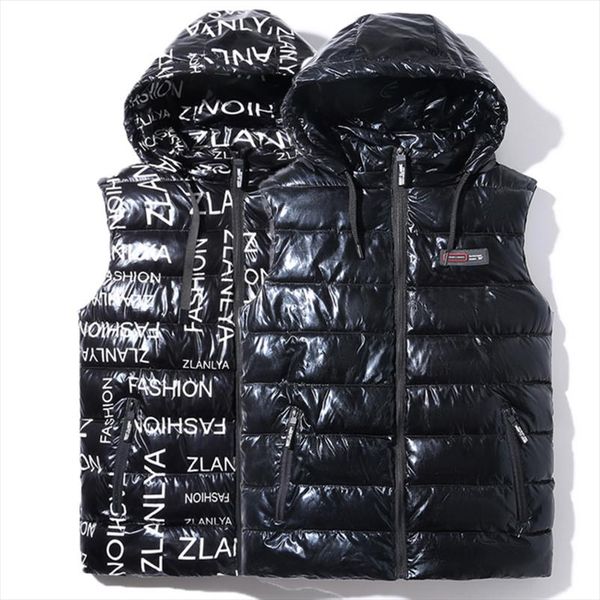 

женский зимний вид на жилет плюс размер 8xl 9xl съемный съемный черный без рукавов жилет женские осень плиссированные жилеты на молнии женщи, Black;white