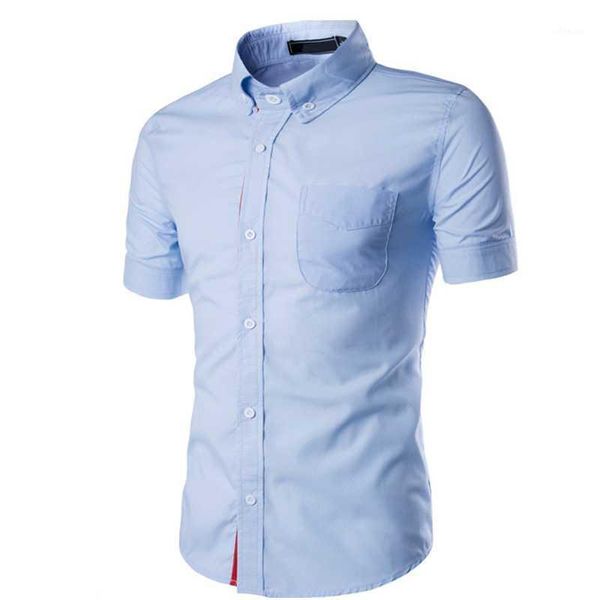 

2020 summer wear men's casual shirt male half sleeve coat ribbon fashion concise short sleeve business evening dress shirt1, White;black