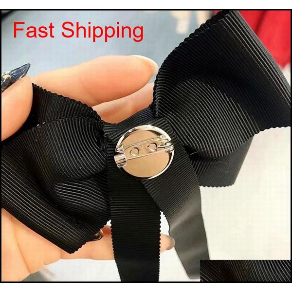 

simple korean girl college style sweet tassel big bow tie brooch for women fashion suit cloth shirt co qylmyb bdehome, Black;gray