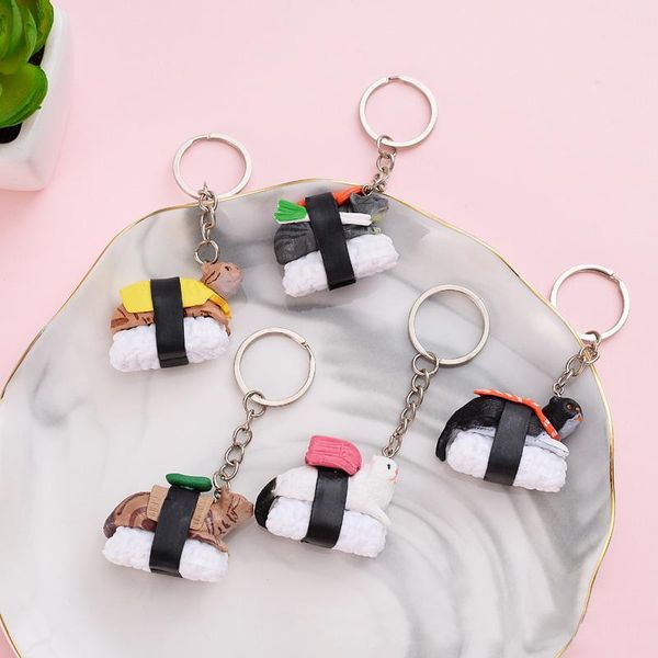 

new japanese food cute cartooon pvc cat and sushi men 's keychain car keyring metal keychain key ring pendant jewelry wmtpjn xhlove