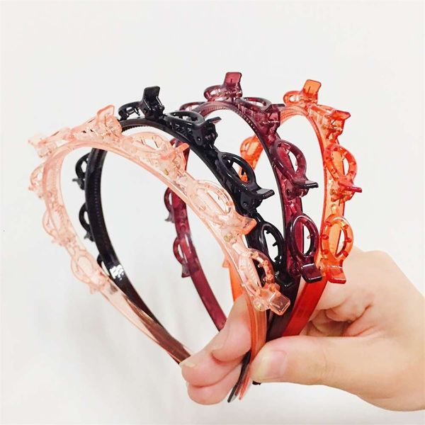 

multi-layers hollow braided hair band hoop clip headband bangs fixed clip hairpin headdress hair accessories for gilrs, Silver