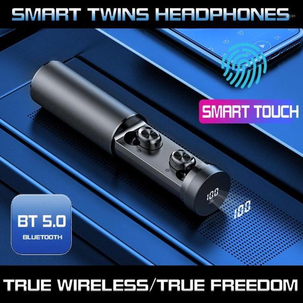 

wireless bluetooth headset stereo smart touch power display in-ear earphones pull-out charging compartment headphones1