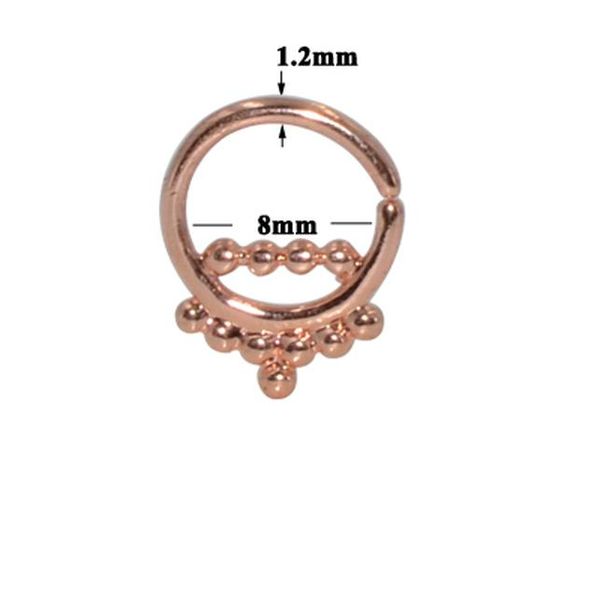 

1 шт. стальная цвет trangus серьги племенной индийский дайт пирсинг ювелирные изделия подходит для septumcartilagerooknipple helix серьги ha, Black