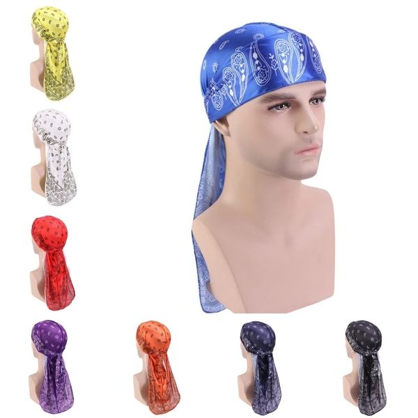 Outono inverno unisex durag turbante envoltório homens leste dos homens mulheres doo durag longa tampa de cauda do Oriente de Cabeçal do Oriente Cap