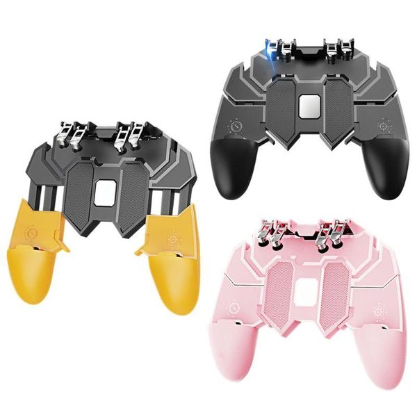 

mobile phone game controller for pubg with 6 fingers trigger joystick gamepad