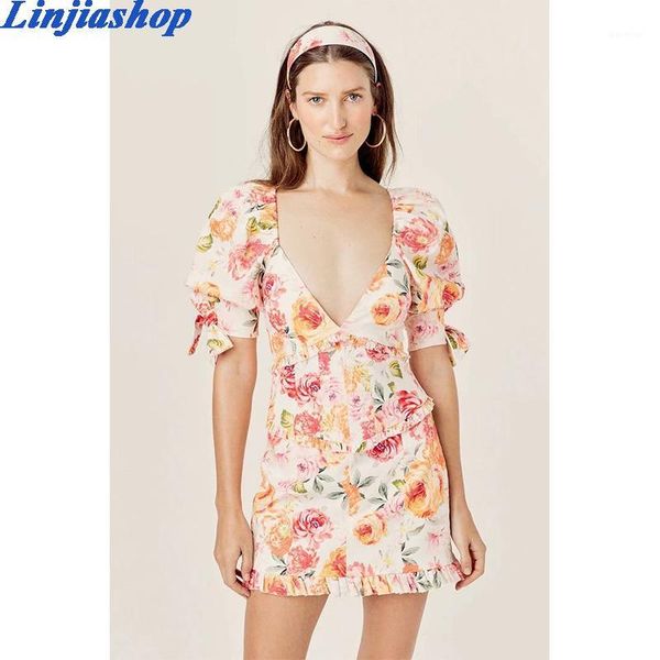 

fashion summer dress women vintage floral print short mini dress female short sleeve a-line elegant party dresses vestidos1, Black;gray
