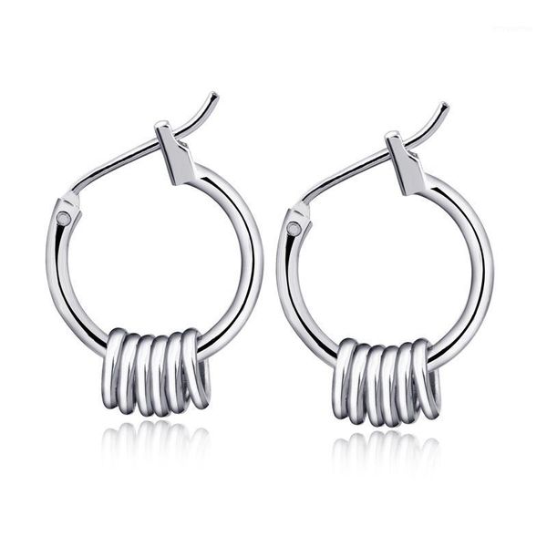 

1pair punk round circle hoop earrings for women men simple color circle small earring ear hoop jewelry pendientes e931, Golden;silver
