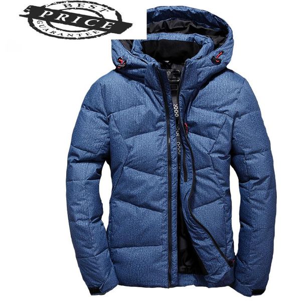 

men's down & parkas winter men jacket thick snow parka overcoat white duck wind breaker brand coat, Black