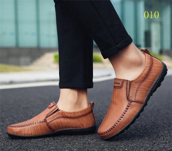 

black leather men loafer shoes classical style slip-on casual shoe men's dress pik boat loafers soft bottom designer shoes with box
