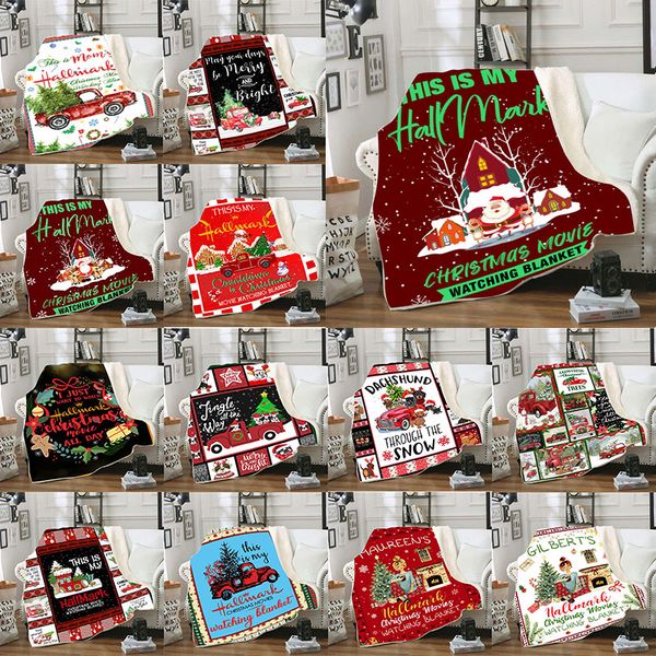 

20 style christmas blanket for kids 3d printing thick sherpa fleece blankets soft warm sofa throw blanket sleeping quilt blanket 130*150cm