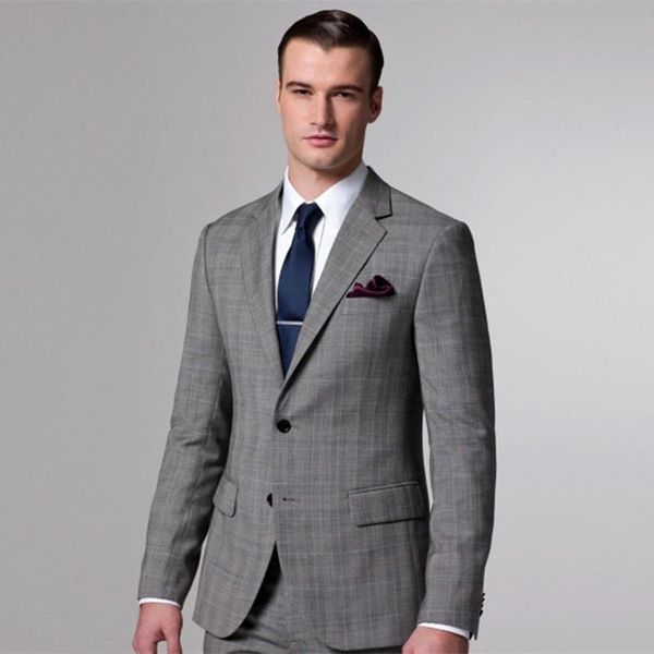 

grey jacket with pant wedding suits for men tuxedo jacket men grey suit custom made costume homme (jacket +pants +vest +tie, White;black