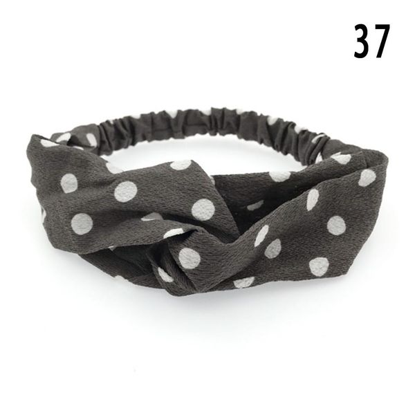 

korean sweet floral print cross knot wide headbands for women girls elastic plaid polka dots hair bands stretchy hair ribbons q sqcbto